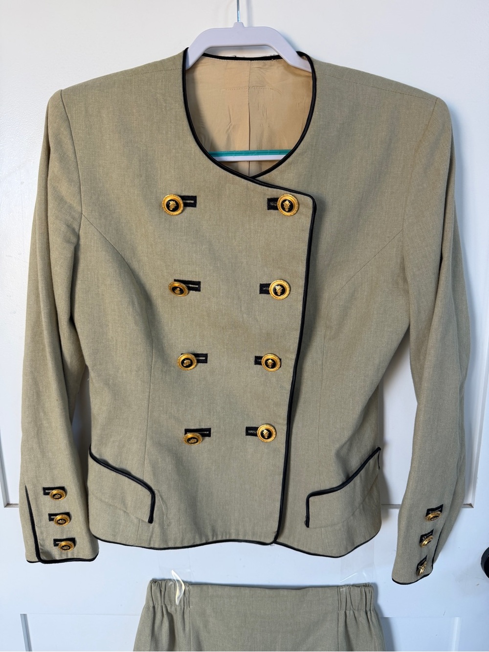 Sandra Ow-wing for N.R.1 Women’s Double-Breasted Military-Style Jacket skirt 80s